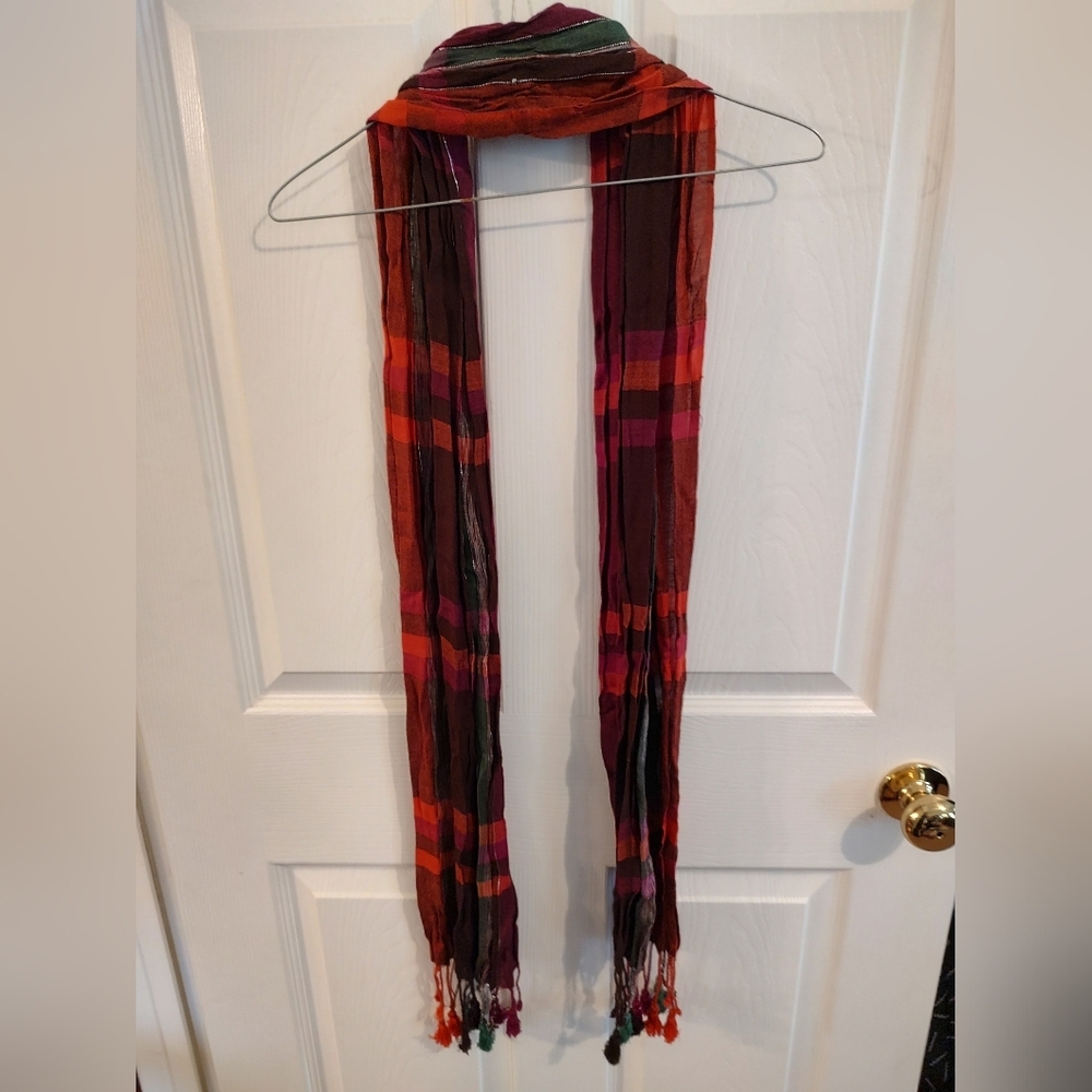 Plaid Red and Pink Scarf